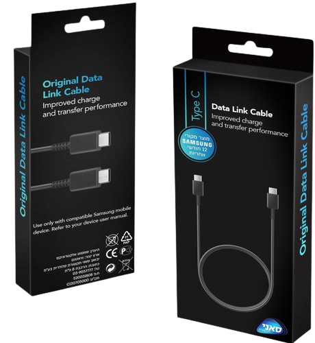 כבל USB Type-C זכר ל-USB Type-C זכר Samsung באורך כ-1 מטר